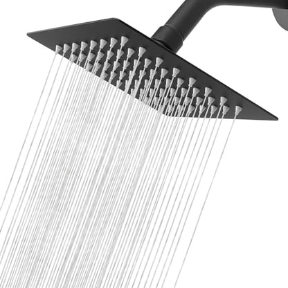 NearMoon Rain Shower Head, High Flow Stainless Steel Square Rainfall Shower, High Pressure Design, Awesome Shower Experience Even At Low Water Flow (6 Inch, Matte Black) - color: Matte Black, size: 6 Inch Square