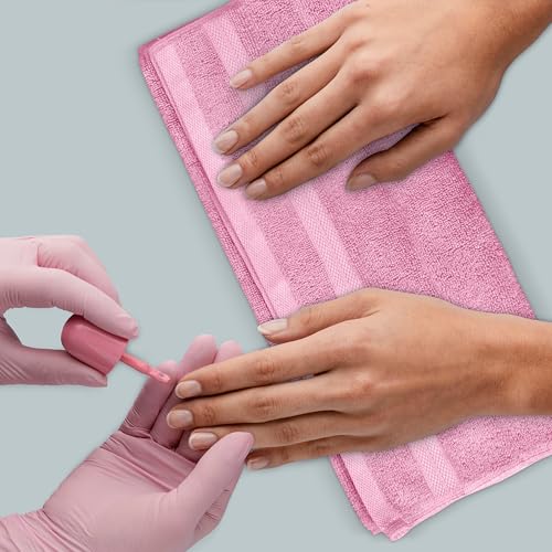 Avalon Towels Wash Cloths 12 Pack Pink 100% Cotton Washcloths 12x12 Face Towels, Wash Rags, Facial Towel, fingertip Towel for Bathroom, Pink Washcloth - color: Pink
