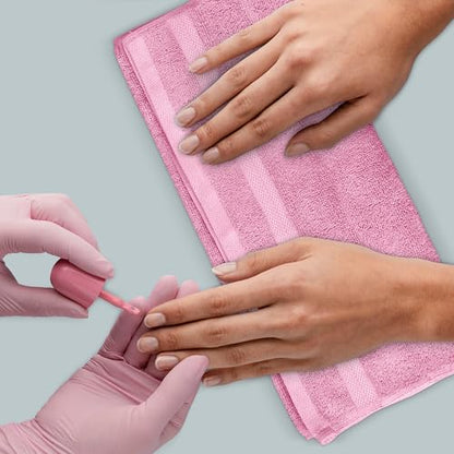 Avalon Towels Wash Cloths 12 Pack Pink 100% Cotton Washcloths 12x12 Face Towels, Wash Rags, Facial Towel, fingertip Towel for Bathroom, Pink Washcloth - color: Pink