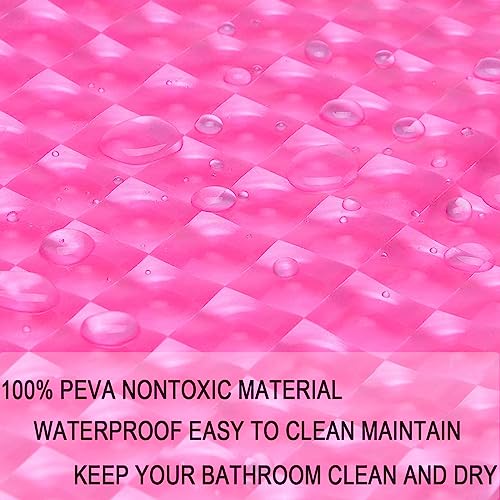 EVA Hot Pink Shower Curtain Liner 3D Water Cube Clear Shower Curtains for Bathroom with Rust Proof Metal Grommets for Girly Bathroom Shower Stall 60x71 Inches - size: 60"W x 71"L (Pack of 1)