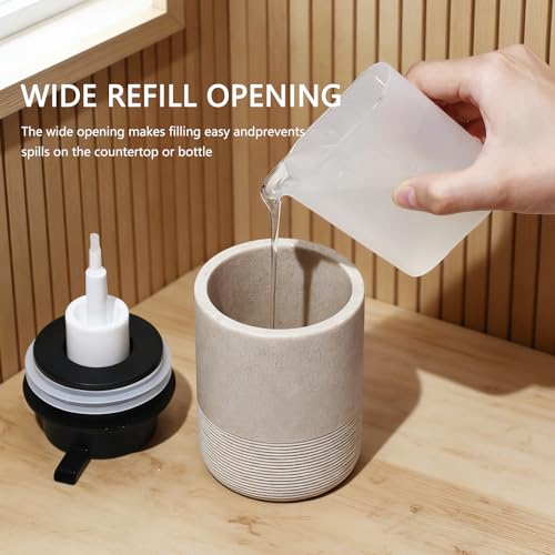 Resin Foaming Soap Dispenser, 11 OZ Bathroom & Kitchen Foam Soap Dispenser, Easy Press Pump, Refillable Hand Soap Dispenser, Modern Decor (Beige) - color: Beige