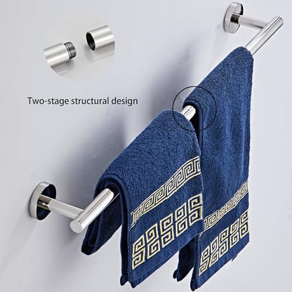 Chrome Bathroom Hardware Set 5 Piece with Towel Racks for Bathroom, SUS304 Stainless Steel Bath Towel Bar Set, 24 Inch Wall Mounted Accessories Kit… - color: Chrome