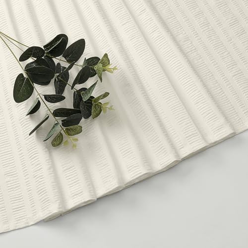 Aiyufeng Cream Stall Fabric Shower Curtain - Soft & Lightweight Small Shower Curtain with Texture for Narrow Stall Size, Machine Washable - 36x72, Cream - color: Cream, size: 36"W x 72"L (Pack of 1)