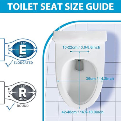 Soft Close Quick Release Toilet Seat - 360° Adjustable Stainless Hinges,V Shape Cover for Easy Cleaning Simple Top Fixing - color: 01g
