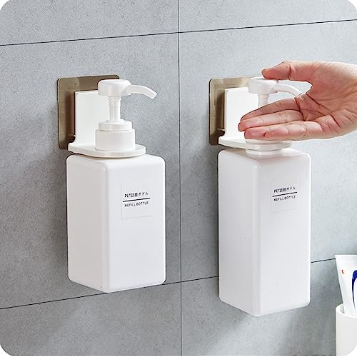 10 Pcs Wall Mounted Pump Hand Stand Hanging Jar Hanger Rack Wall Mounted Pump Hand Stand, Drill Free Wall Soap Dispenser Lotion Container for Kitchen Bathroom,Soap Bottle Dispenser Holder