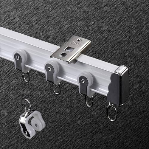 Flexible Aluminum Ceiling Curtain Rail 3.3ft-13.1ft Bendable Ceiling Track, Ceiling/Wall Mount Curtain Rail System For Curved Shower Curtain, RV, Strong And Durable ( Color : White Ceiling Mount , Siz - color: White Ceiling Mount, size: 3.3ft