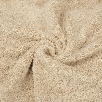 American Soft Linen 100% Cotton Luxury Turkish Towels, 6 Piece Towel Set | Soft Absorbent Quick Dry OEKO Tex Standard 100 Certificated Durable Machine Washable Premium Hotel Quality - color: Beige, size: (27"x54") + (16"x28") + (13"x13")
