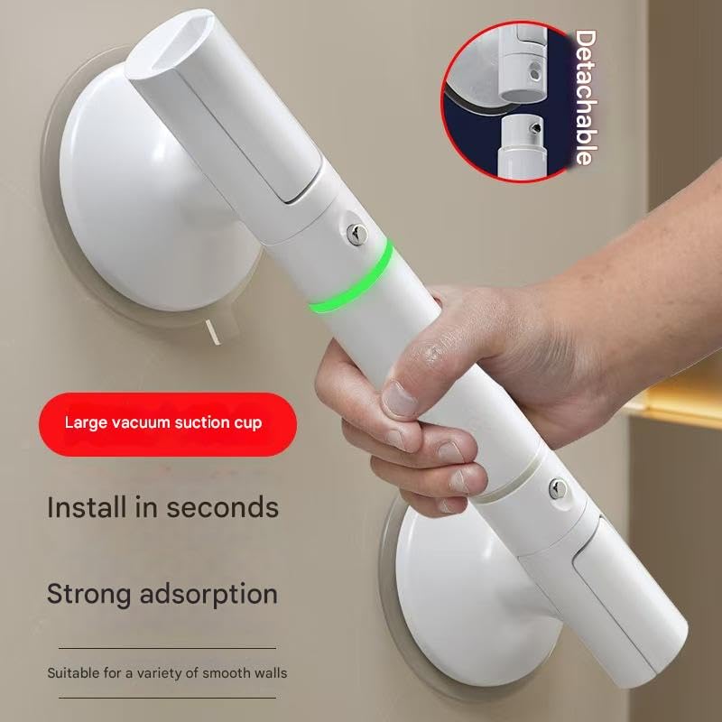 Portable Vacuum Suction Cup handrail, Adjustable handrail for bathrooms and Stairs Without Drilling, Safety assistive Handle for The Elderly at Home, Easy to Move.