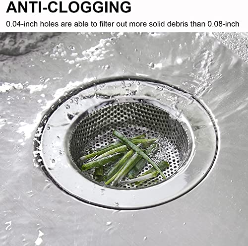 LASSHSWA Kitchen Sink Strainer Stainless Steel, Kitchen Sink Drain Strainer，Sink Strainers for Kitchen Sinks with Large Wide Rim 4.5" Diameter (4 Pack) - style: 4 PACK