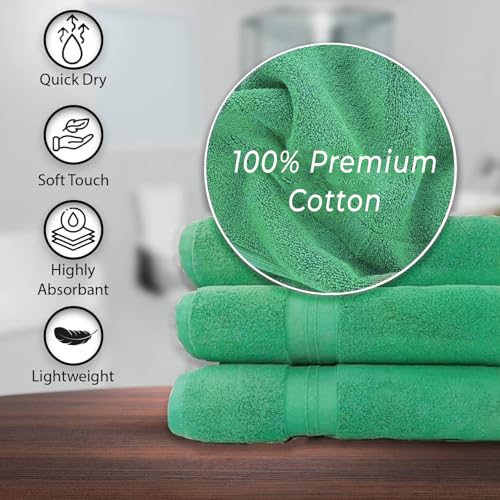 KAHAF COLLECTION 100% Cotton Bath Towels, 24x48 Pack of 6 Towels, Quick Dry, Highly Absorbent, Soft Feel Towel, Gym, Spa, Bathroom, Shower, Pool, Luxury Soft Towels (Light Green, 24x48-6 Pack) - color: Light Green, size: 24x48 - 6 PACK