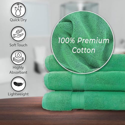KAHAF COLLECTION 100% Cotton Bath Towels, 24x48 Pack of 6 Towels, Quick Dry, Highly Absorbent, Soft Feel Towel, Gym, Spa, Bathroom, Shower, Pool, Luxury Soft Towels (Light Green, 24x48-6 Pack) - color: Light Green, size: 24x48 - 6 PACK