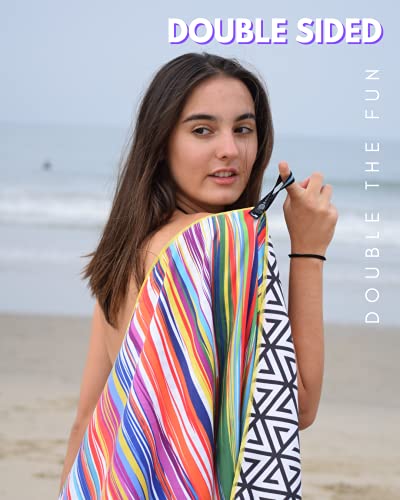 Microfiber Beach Towel - Quick Dry, Sand Free and Oversized 71x35 | Super absorbent, lightweight, swimming, gym, extra large, pool, cruise, camping, yoga, travel, compact, carry bag, vacation - color: Key West