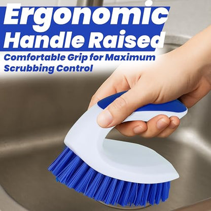 2 Pack Scrub Brushes, Cleaning Brush with Stiff Bristles, Handheld Scrubber for Bathroom, Shower, Tile, Carpet, Bathtub & Floor | Cleaning Brush with Stiff Bristles, Handheld Scrubber for Bathroom, Tile, Carpet, Bathtub & Floor - size: Standard