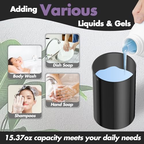 YIKHOM Automatic Liquid Soap Dispenser, Dish Soap Dispenser 8 Volume Control Adjustable, 15.37 oz/450mL Touchless Sanitizer Dispenser, Motion Sensor Soap Pump for Kitchen Bathroom, USB C Rechargeable