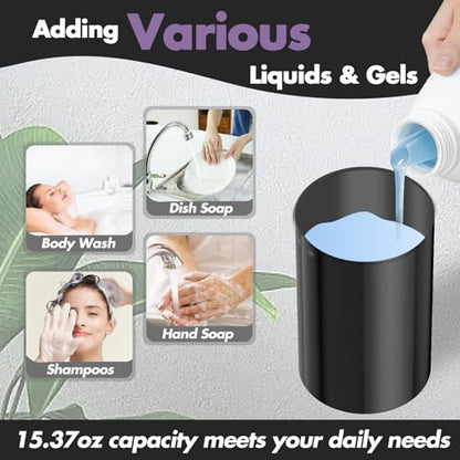 YIKHOM Automatic Liquid Soap Dispenser, Dish Soap Dispenser 8 Volume Control Adjustable, 15.37 oz/450mL Touchless Sanitizer Dispenser, Motion Sensor Soap Pump for Kitchen Bathroom, USB C Rechargeable