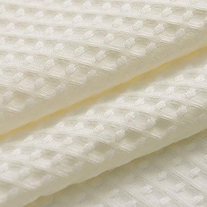 Barossa Design Waffle Weave Stall Shower Curtain Fabric 36 x 72 Inch, Cream | Hotel Luxury Spa, 230 GSM Thick Fabric, Water Repellent, Machine Washable, 36W x 72H for Small Stall - color: Cream, size: 36"W x 72"L (Pack of 1)