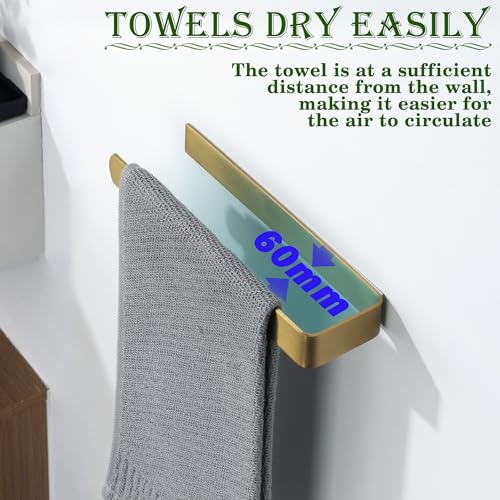 Alise Hand Towel Holder Self Adhesive Towel Bar for Bathroom,Gold | Towel Hanger for Bathroom,SUS304 Stainless Steel Towel Rack for Kitchen Under Sink Cabinet Wash Basin Side,No Drilling - color: Brushed Gold