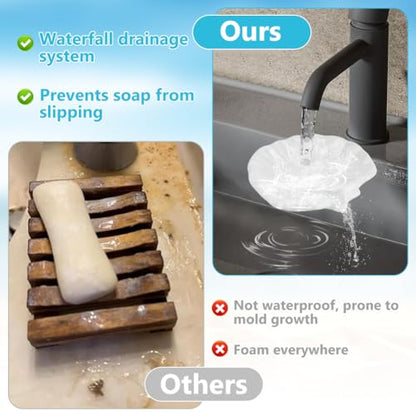 Ceramic Soap Holder, Sea-Shell Soap Tray with Self Draining, Soap Tray for Sink Washroom Bathroom Shower, Small Cute and Elegant Holder with Glaze, Easy Cleaning (White) - color: White