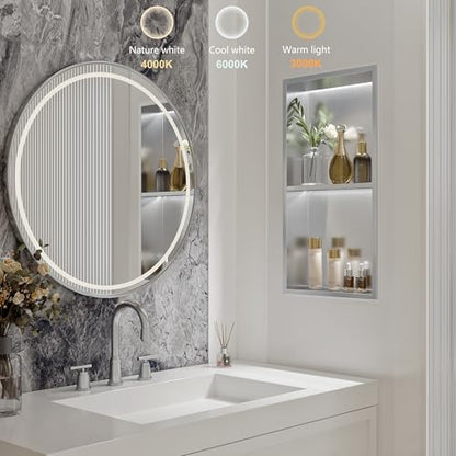 Brushed 2-Tier 3 CCT LED Niche, 12"x24" No-Tile Shower Storage | shower niche with 3-Temperature LED Strip Light (4000K/6000K/3000K),Waterproof, Sturdy&Durable,304 Stainless Steel Wall Niche - color: Brushed, size: 12X24In