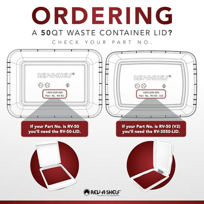 Rev-A-Shelf 50 Qt Under Sink Garbage Can Lid for Base Kitchen and Bathroom Cabinet, Replacement Plastic Trash Bin Lid Only, Silver, RV-50-LID-17-1 - color: Silver, size: 50 QT