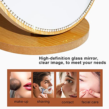 Vanity Makeup Mirror with Crystal Rhinestone Girls Desk/Tabletop Mirror Cute cat Shape for Counter top in Bedroom/Bathroom (6.7")