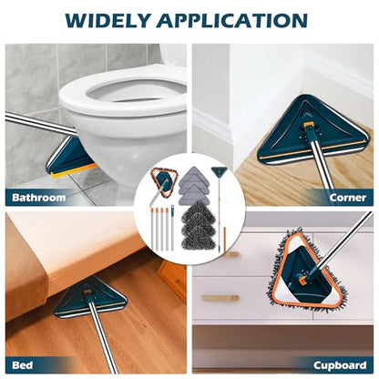 Wall Cleaner Mop with Long Handle, 360° Rotatable Wall Mop, 85“ Baseboard Cleaner Tool Duster for Wall Washer Cleaner Tool for Walls/Dust/Ceiling Fans/Baseboard/Floors