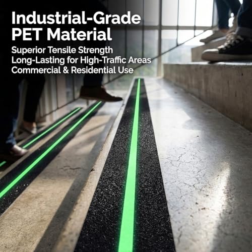 Anti Slip Tape 2" x 33',with Glow-in-the-Dark Strip, Heavy Duty Grip Tape Non Skid Traction Tape for Stairs Outdoor Steps Ramps Decks, Waterproof Tape for Indoor Bathroom Kitchen Garage Safety - size: 2" x 33ft Glow Strip