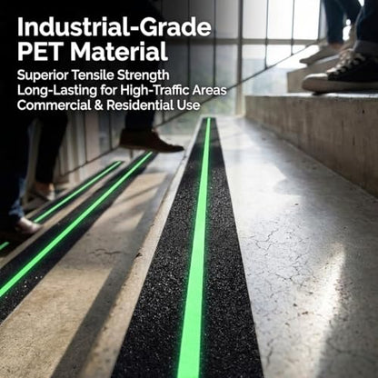 Anti Slip Tape 2" x 33',with Glow-in-the-Dark Strip, Heavy Duty Grip Tape Non Skid Traction Tape for Stairs Outdoor Steps Ramps Decks, Waterproof Tape for Indoor Bathroom Kitchen Garage Safety - size: 2" x 33ft Glow Strip
