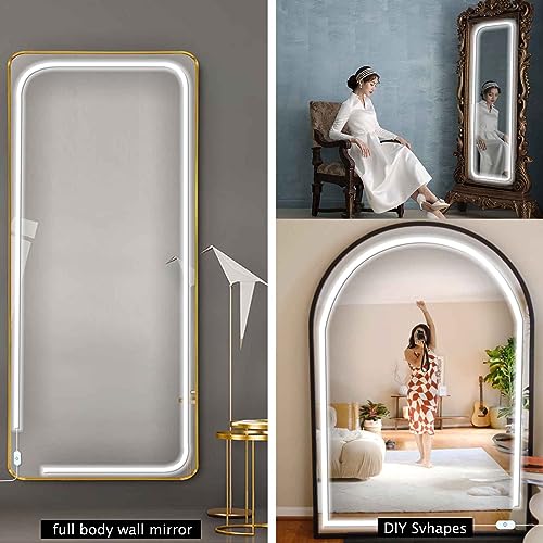 Led Vanity Mirror Lights, 13.2FT 6000k Full Body Mirror Light Strip, Stick on Vanity Lights with AC Adapter Touch Control, Makeup Lighting for Full Body Mirror/Makeup Table/Bathroom - size: 13.2FT Vaniyt Light strip