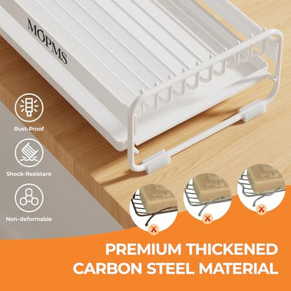 MOPMS Soap Dish for Shower, Carbon Steel Bar Soap Holder with Drainage | Durable Soap Saver with Water Tray for Bathroom, Kicthen Sink and Countertop - color: White