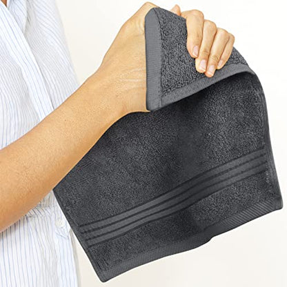 Utopia Towels 12 Pack Premium Wash Cloths, 12x12 in, 100% Cotton, Grey | Highly Absorbent Soft Feel Lightweight Washcloths - Premium Ring Spun Cotton, Ideal for Bathroom, Spa, Gym & Face - color: Grey