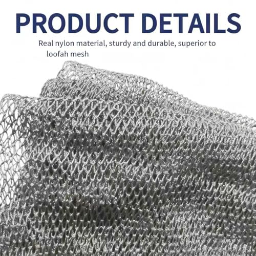SPMKTBOZAI African Net Sponge Authentic, Exfoliating Net for Body Back | African Net Sponge with Knots| Long Stretch Net Sponge| African Net for Sensitive Skin| Durable & Quick Dry| Daily Use| Grey - color: Grey