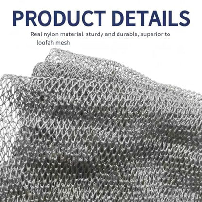 SPMKTBOZAI African Net Sponge Authentic, Exfoliating Net for Body Back | African Net Sponge with Knots| Long Stretch Net Sponge| African Net for Sensitive Skin| Durable & Quick Dry| Daily Use| Grey - color: Grey