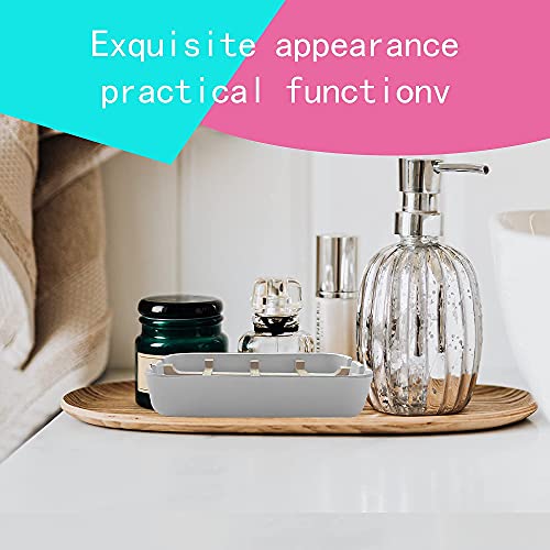 Aoheuo Modern Bamboo Fiber soap Holder and soap Dish Combination (Removable), White, 5.12 Long by 3 Wide, 0.98 inches high, Used in Kitchens, bathrooms, and bar Sinks - color: White, size: 1Pack (Bamboo)