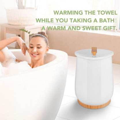 Towel Warmer Bucket for Bathroom - 20L Large Capacity Luxury Towel Warmer with 1-Minute Rapid Heating, 360° Even Heat, Portable Electric Hot Towel Dispenser for Spa, Salon, Home, Estheticians, White