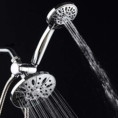 AquaDance 6" Premium High Pressure 3-way Rainfall Shower Combo Combines the Best of Both Worlds - Enjoy Luxurious Rain Showerhead and 6-setting Hand Held Shower Separately or Together! - color: Chrome