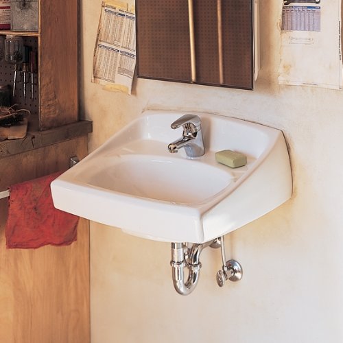 American Standard 0355.012.020 Lucerne Wall-Mount Lavatory Sink with 4-Inch Faucet Holes, White