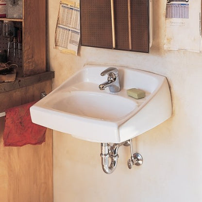 American Standard 0355.012.020 Lucerne Wall-Mount Lavatory Sink with 4-Inch Faucet Holes, White