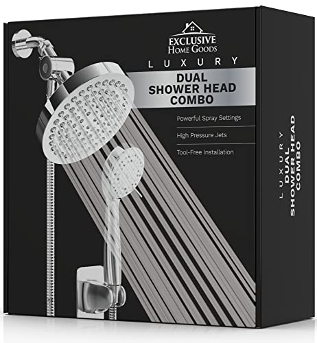 Shower Head With Handheld Combo, 6 Inch High Pressure Rainfall Showerhead With Hand Held 70 Inch Hose for Bath - Adjustable Swivel Shower Head Spray Anti-leak Nozzles - Universal Fit - size: 1.8 GPM