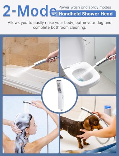 All Metal 12 Inch Shower Head with Body Spray Jets and Handheld (Chrome) | All Metal Construction, Equipped with Body Spray Jets, 14 Inch Adjustable Extension Arm,Power Wash Function Hand Shower - color: Chrome