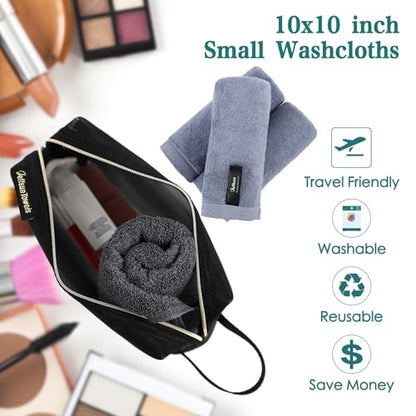 Face Wash Cloths 6 Pack,Soft Makeup Remover Towels,10''x10'',Slate Blue | 100% Viscose,Gently Washing Face for Sensitive Skin,Breathable,Easy Rinsed,Quick Dry,Face Cleansing,Daily Skincare Routine - color: Slate Blue, size: 10x10 inch-6 Pack