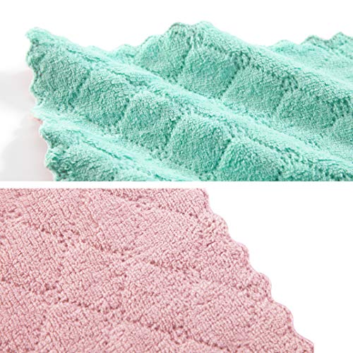 Hypermotion Microfiber Cleaning Cloth, Kitchen Towels, Double-Sided Microfiber Towel Lint Free Highly Absorbent Multi-Purpose Dust and Dirty Cleaning Supplies for Kitchen Car Cleaning. Pack of 12 - color: Multicolor