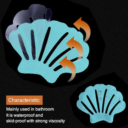 Secopad Original Bathtub Stickers Non-Slip, River-Mussel Safety Shower Treads Adhesive Appliques with Premium Scraper