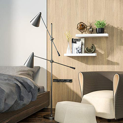 Love-KANKEI 17" White Floating Wall Shelves with Lip,Solid Wood,Set of 2 | Protective Ledge,Easy to Install,For Bedroom Living Room Bathroom Kitchen Office,Nursery Display,18 Lbs/shelf,Wall Decor