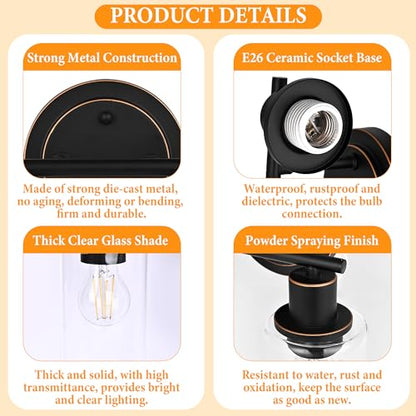 Oil Rubbed Bronze 2-Light Modern Vanity Light for Bathroom - 2-Light Oil Rubbed Bronze Bathroom Vanity Light Fixture, 2-Bulb Wall Sconce Over Sink - color: Oil-Rubbed Bronze, size: 2-Light