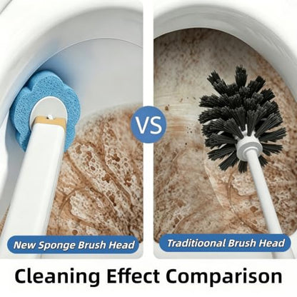Disposable Toilet Brush and Holder,Cleaning Supplies,Deep Cleaning,Wall Mount Toilet Cleaning System,1 Toilet Wand + 18 Toilet Brush Refill (Ocean Blue Package) - color: Ocean Blue Package
