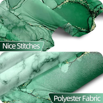 Green Marble Stall Waterproof Shower Curtain 36x72 inches | RV Small Shower Curtain Set for Bathroom, Abstract Modern, Machine Washable, Easy to Install with Hooks, Ombre White Green - color: Green, size: 36"W x 72"L (Pack of 1)