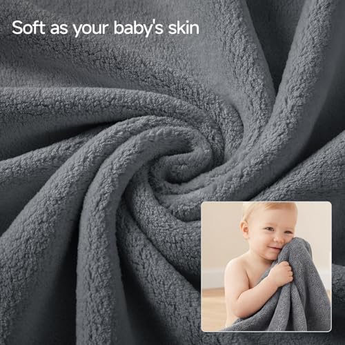 REDKISS Pack of 6 Towel Set - 2 Extra Large Bath, 2 Hand, 2 Washcloths, Ultra Soft & Highly Absorbent, Quicker to Dry, Grey Towels for Bathroom, Spa, Hotel, Gym - color: Gray