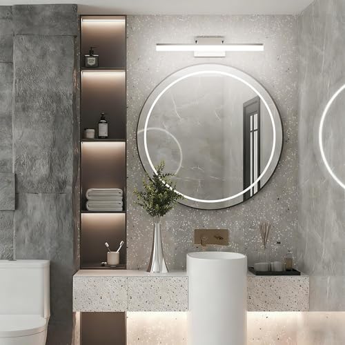 Aipsun 24 inch Modern Brushed Nickel Vanity Light Adjustable Bathroom Light Fixtures Over Mirror Rotatable Vanity Lighting 5500K - color: Brushed Nickel, size: 23.6 in