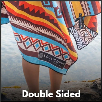 Microfiber Beach Towel - Quick Dry, Sand Free and Oversized 71x35 | Super absorbent, lightweight, swimming, gym, extra large, pool, cruise, camping, yoga, travel, compact, carry bag, vacation - color: Cancun